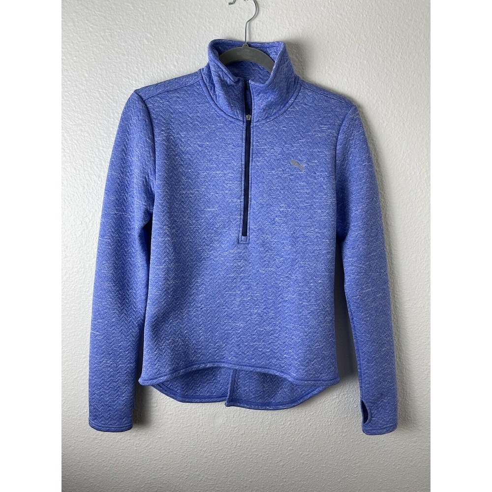 PUMA Quarter Zip Long Sleeve Warm Cell Shirt Purple Size Small S Women's